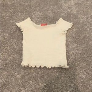 smocked white top